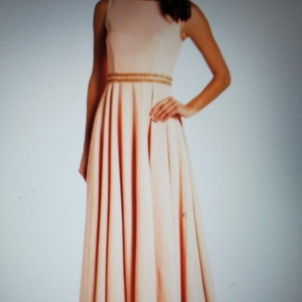 Leena for Mac Duggal Bejeweled Waist Gown | Sleeveless A-Line Formal Dress